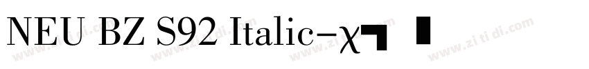 NEU BZ S92 Italic字体转换